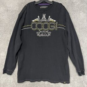 VTG COOGI Sweater Men's Black 3XL XXXL Black Thermal Embroidered Logo Sweatshirt